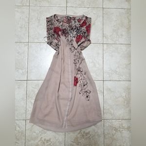 RW&Co. Rose Coloured Floral Dress, Size Small